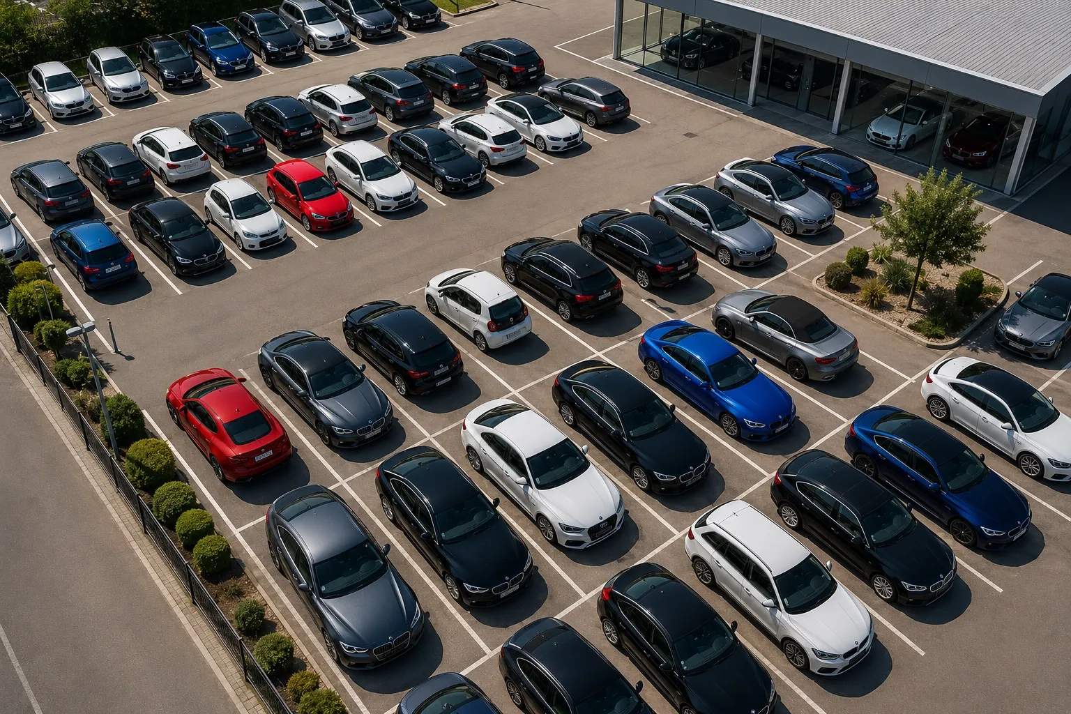 Parcheggio di auto premium pronto per la valutazione e il ritiro Diamanti Automobili